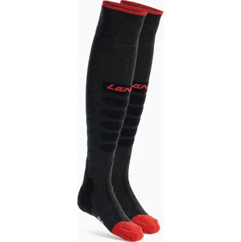 Pánské termoprádlo LENZ vyhřívané lyžařské ponožky Heat Sock 5.1 Toe Cap Regular Fit šedo-červené 1070