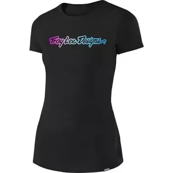 Dámské tričko Troy Lee Designs Women Signature Tee dámské tričko krátký rukáv Black vel. L