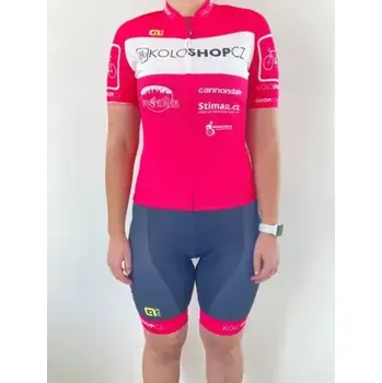 Cyklistické kalhoty Alé Team Prime Koloshop dámské kraťasy s laclem black/pink vel. XL