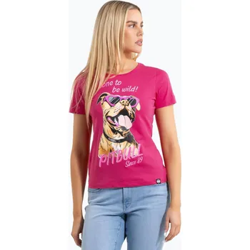 Dámské tričko Dámské tričko Pitbull Synglasses Dog raspberry gold