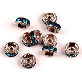 Dětské navlékací korálky Rondelka Modrá 6mm č.38 (10ks)