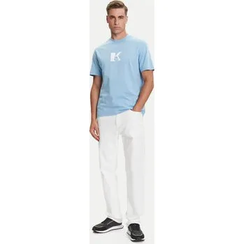Pánské tričko Karl Lagerfeld Jeans T-Shirt A3M17057 Světle modrá Regular Fit M