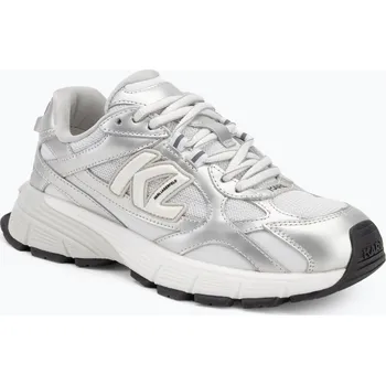 Dámské tenisky Dámské boty KARL LAGERFELD Orion Sidetrim white leather/textile w/silver