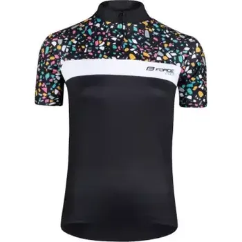 cyklistický dres Force Rock Lady dámský dres krátký rukáv černá vel. S