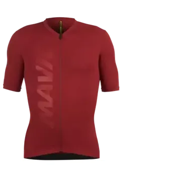 cyklistický dres Mavic Aksium pánský dres krátký rukáv Burgundy vel. M