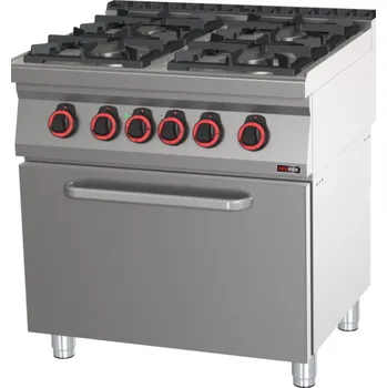 Sporák RM GASTRO Plynový sporák s el. troubou GN 2/1 SPBT 70/80 21 GE RedFox