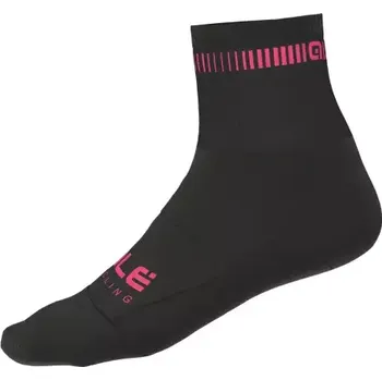 Pánské ponožky Alé Logo Q-Skin ponožky Black/Fluo Pink vel. M