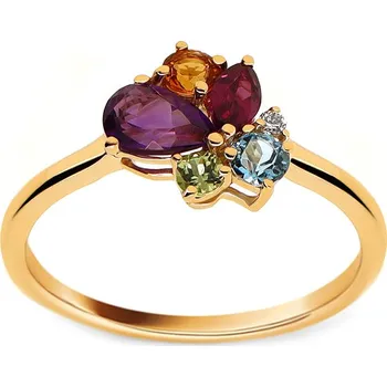 Prsten Prsten dekorovaný drahokamy Zuri DIHU108P + dárkové balení LUXUS zdarma