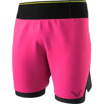 Cyklistické oblečení Dynafit DNA Ultra 2v1 pánské běžecké kraťasy Pink Glo vel. L