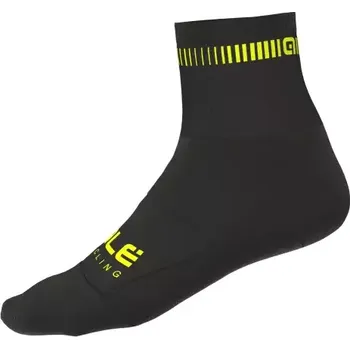 Alé Logo Q-Skin ponožky Black/Fluo Yellow vel. S