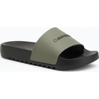 Pánská móda Pánské nazouváky Calvin Klein HM0HM01063 Chuncky Pool Slide Rub Smokey Olive/Black