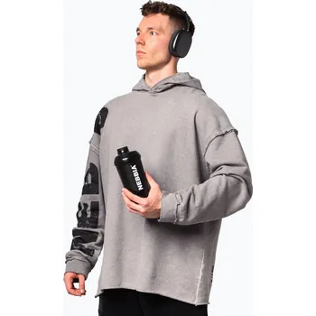Pánská mikina Pánská tréninková mikina NEBBIA Washed-Off Hoodie NO BS light grey