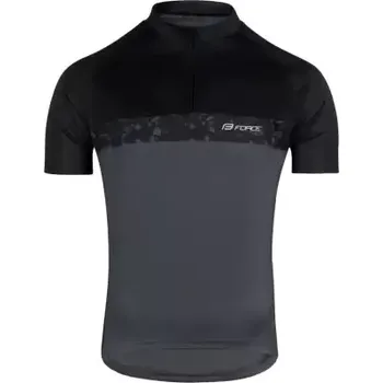 cyklistický dres Force Rock pánský dres krátký rukáv šedá/černá vel. M