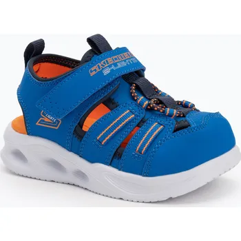 Chlapecké sandály Dětské sandály SKECHERS S-Lights Sola Glow blue/lime