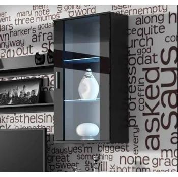 Knihovna Nábytek PEGAS s.r.o. Závěsná vitrína SOHO S2, černá/černý lesk