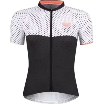 cyklistický dres Force Points dámský dres krátký rukáv černá/bílá vel. XXL