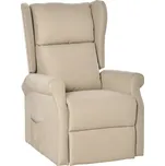 HOMCOM TV křeslo se stojánkem ergonomické elektricky nastavitelné s funkcí polohování 72,5 x 94 x 109 cm krémové barvy pro pohodlné sezení | Aosom.de