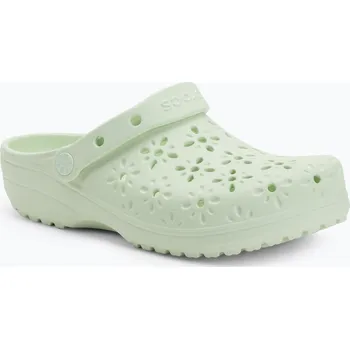 Dámské pantofle Nazouváky Crocs Classic Floral Cutout Clog jade tint