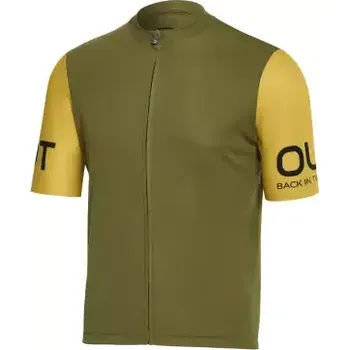 cyklistický dres Dotout Grevil pánský dres krátký rukáv Sage Green/Ocra Yellow vel. M