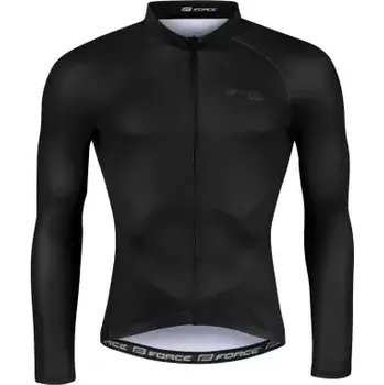 cyklistický dres Force Pure pánský dres dlouhý rukáv černá vel. S