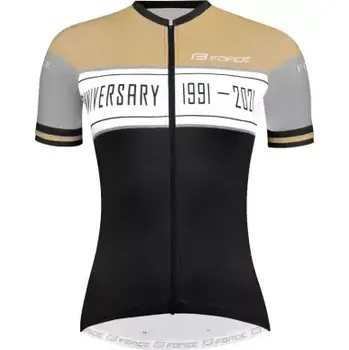 cyklistický dres Force Anniversary Lady dámský dres krátký rukáv černá/zlatá vel. XL
