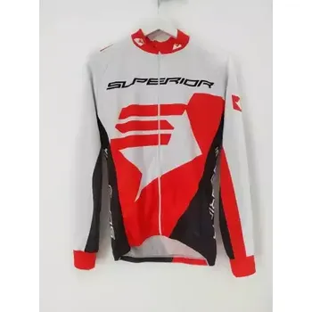 cyklistický dres Superior Race dámský dres dlouhý rukáv bílá/červená vel. S