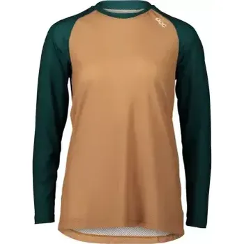 cyklistický dres POC Pure dámský MTB dres dlouhý rukáv Moldanite Green/Aragonite Brown vel. S