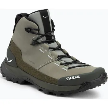 Pánská móda Pánské trekové boty Salewa Puez Leather Mid Ptx shadow / dark olive