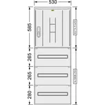 SFOS přístrojová prázdná skříň v pilíři SSTN 53x58 + 3x KKN 250