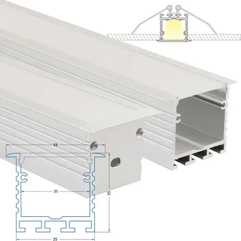 LED páska MCLED Vestavný hliníkový profil AE pro sádrokarton, 44x35mm, vč. matného difuzoru, 200cm