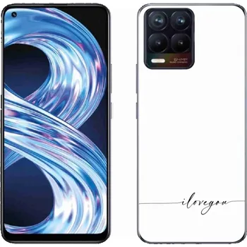 Pouzdro na mobilní telefon Gelový kryt mmCase na Realme 8 Pro - I love you bílé pozadí