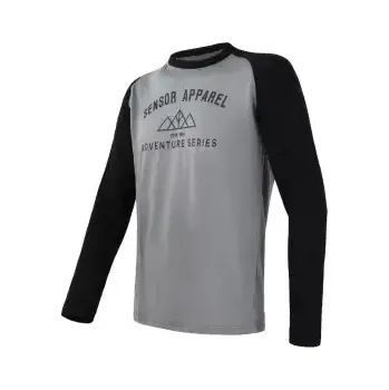 Pánské tričko Sensor Merino Active Pt Adventure pánské triko dlouhý rukáv šedá/černá vel. M