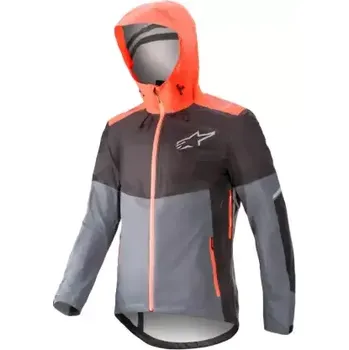 Cyklistická bunda Alpinestars Tahoe WP pánská bunda Grisaille Black/Coral Fluo vel. XL