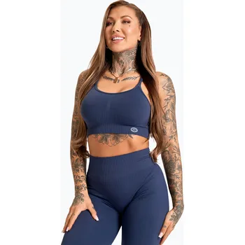 Podprsenka Fitness podprsenka Gym Glamour Push Up 2.0 denim