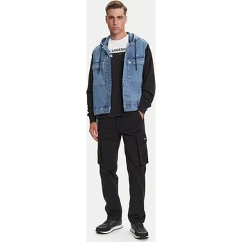 Pánská větrovka Karl Lagerfeld Jeans Jeansová bunda A3M14007 Modrá Regular Fit L