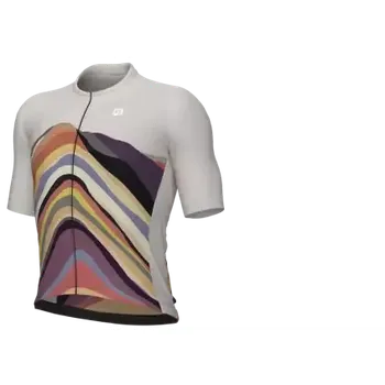 cyklistický dres Alé PR-E Rainbow pánský cyklistický dres krátký rukáv Beige vel. M