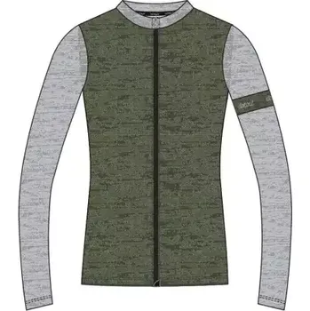 cyklistický dres Dotout Glory dámský dres dlouhý rukáv Green/Melange Light Grey vel. S