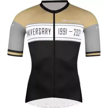cyklistický dres Force Anniversary pánský dres krátký rukáv černá/zlatá vel. S