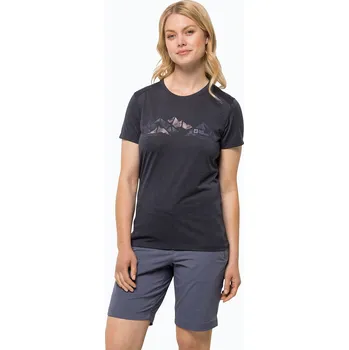 Dámské tričko Dámské trekingové tričko Jack Wolfskin Crosstrail Graphic šedé 1807213