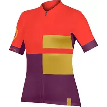 cyklistický dres Endura FS260 Print dámský dres krátký rukáv Pomegranate vel. S