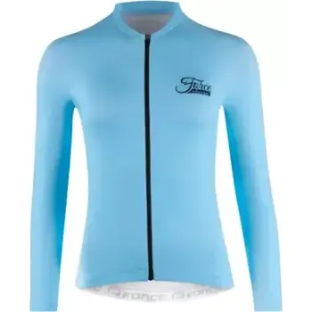 Cyklistické oblečení Force Charm Lady dámský dres dlouhý rukáv světle modrá vel. XXL