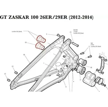 rám kola GT Zaskar 100 29" hlavní čep - šroub (ATIOT4197)