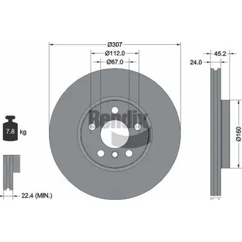Brzdový kotouč Brzdový kotouč BENDIX Braking BDS1436HC