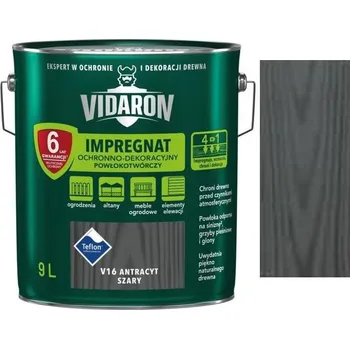 barva a nátěr na dřevo Vidaron Impregnat ochranná impregnační lazura na dřevo V16 Antracit šedý 9l