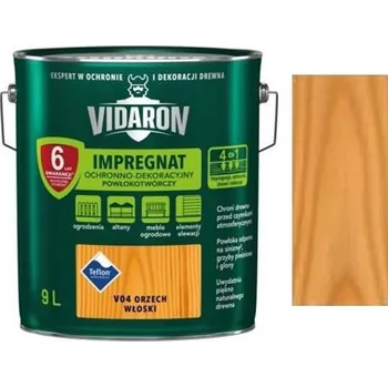 barva a nátěr na dřevo Vidaron Impregnat ochranná impregnační lazura na dřevo V04 Ořech vlašský 9l