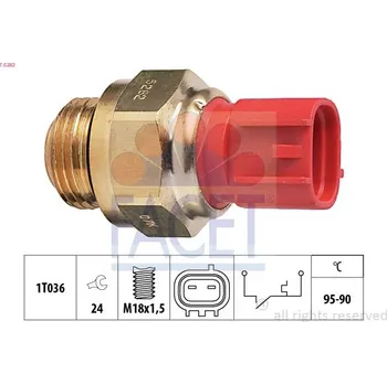 Ventilátor topení a klimatizace Teplotní spínač, větrák chladiče FACET 7.5282