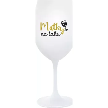 Sklenice MATKY NA TAHU - bílá sklenice na víno 350 ml