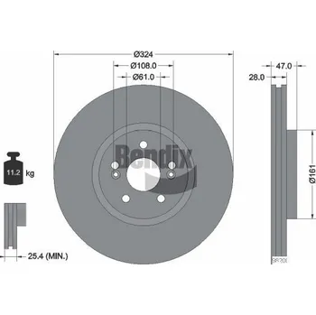 Brzdový kotouč Brzdový kotouč BENDIX Braking BDS1167HC