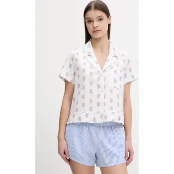 Bavlněná pyžamová košile Hollister Co. dámská, bílá barva, KI346-5055 KI346.5055.108 00X, vel. XXS