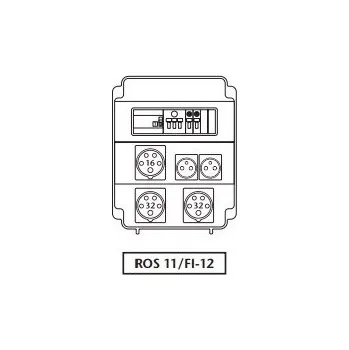 Rozvaděč Zásuvková kombinace ROS 11/FI-12 SEZ - CZ s.r.o. 09-06-050-71112